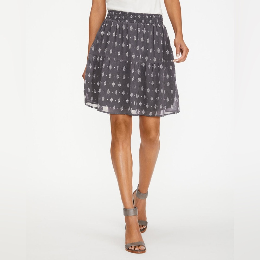 Garnett Hill Easy Crinkled Silk Skirt Portabella S